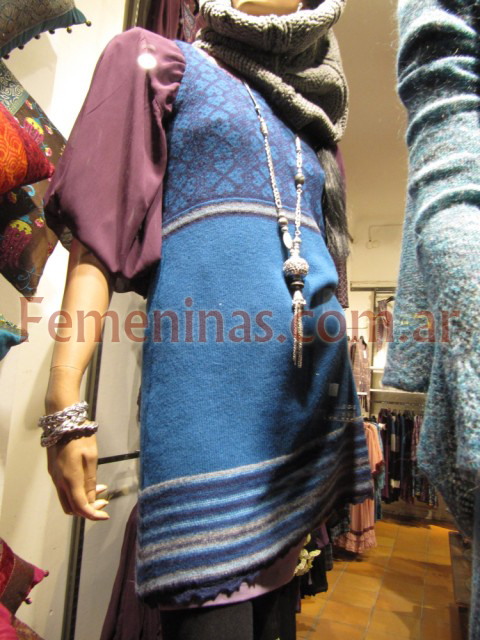 Indiska vestido folk tejido